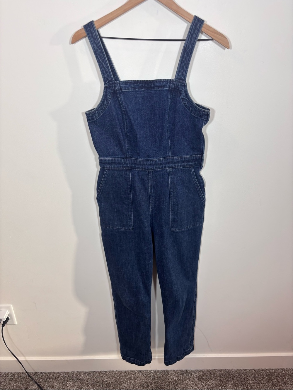 J.Crew Jeans Denim Overall Jumpsuit Size 4 Medium Indigo Basic One Piece K3974 - Picture 2 of 14